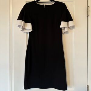 Tommy Hilfiger Career Dress Black White Sheath Silhouette Knee